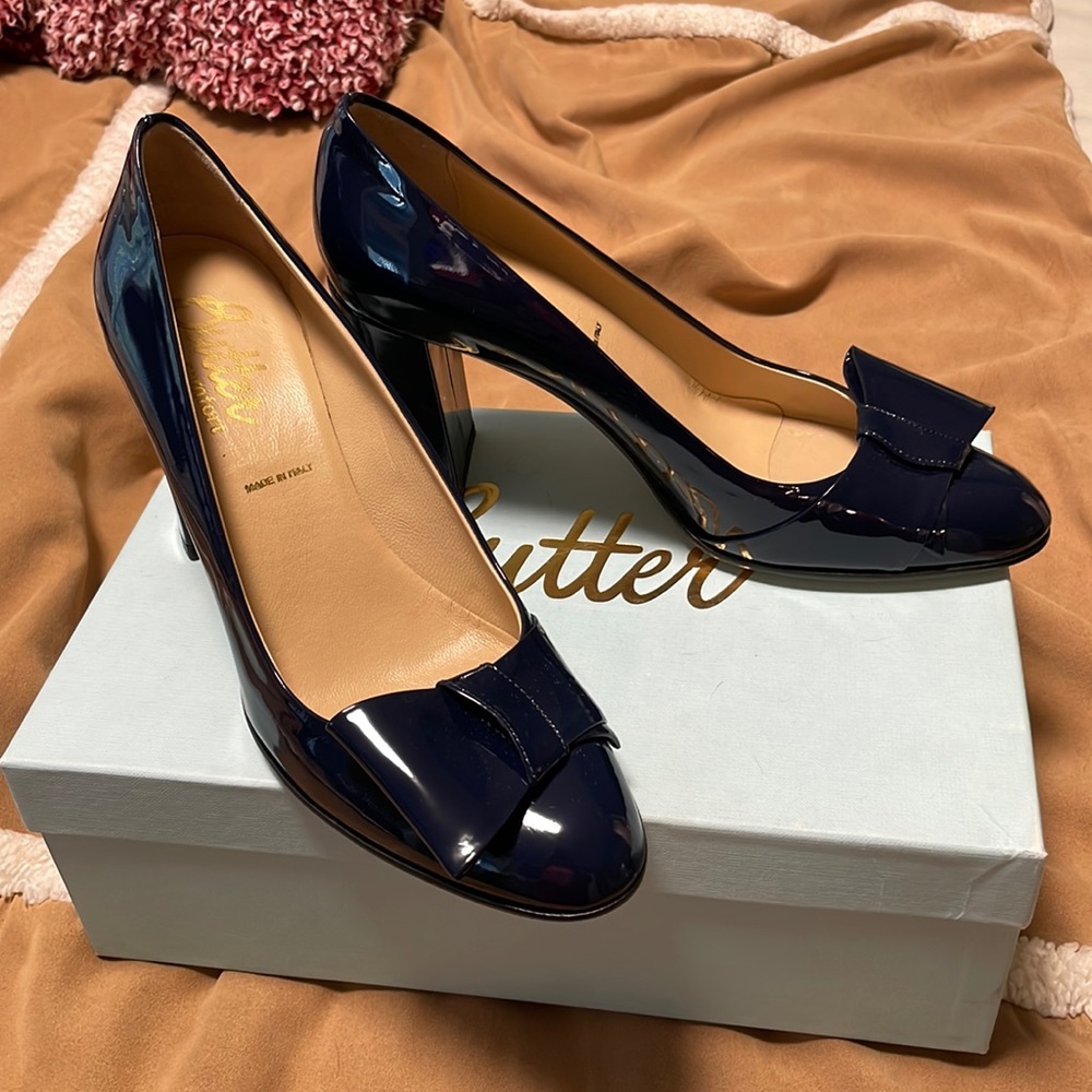 Navy blue patent leather Butter “REBEL” Patent high heel pump